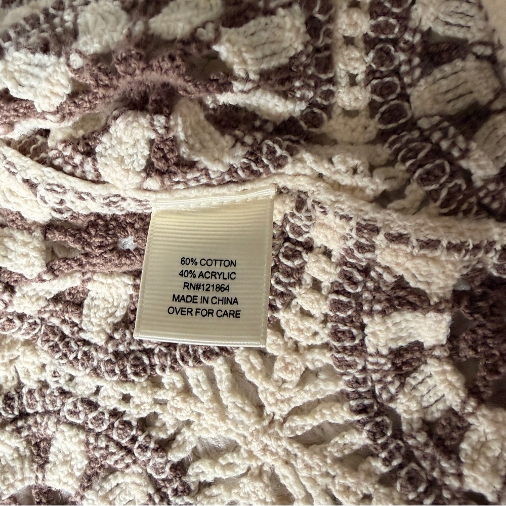 Morse Code Crochet Top Vintage Inspired Granny Square Boho Festival Shirt M - Picture 6 of 8